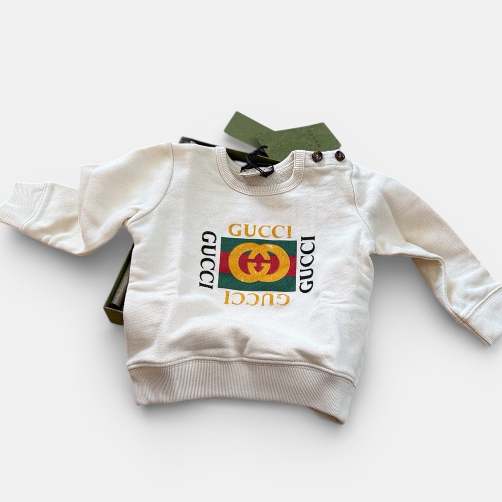 Gucci Kids Sweatshirt Logo Print – Brand New With Tags – Made in Italy – 12-18
